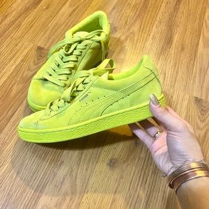 neon puma suede